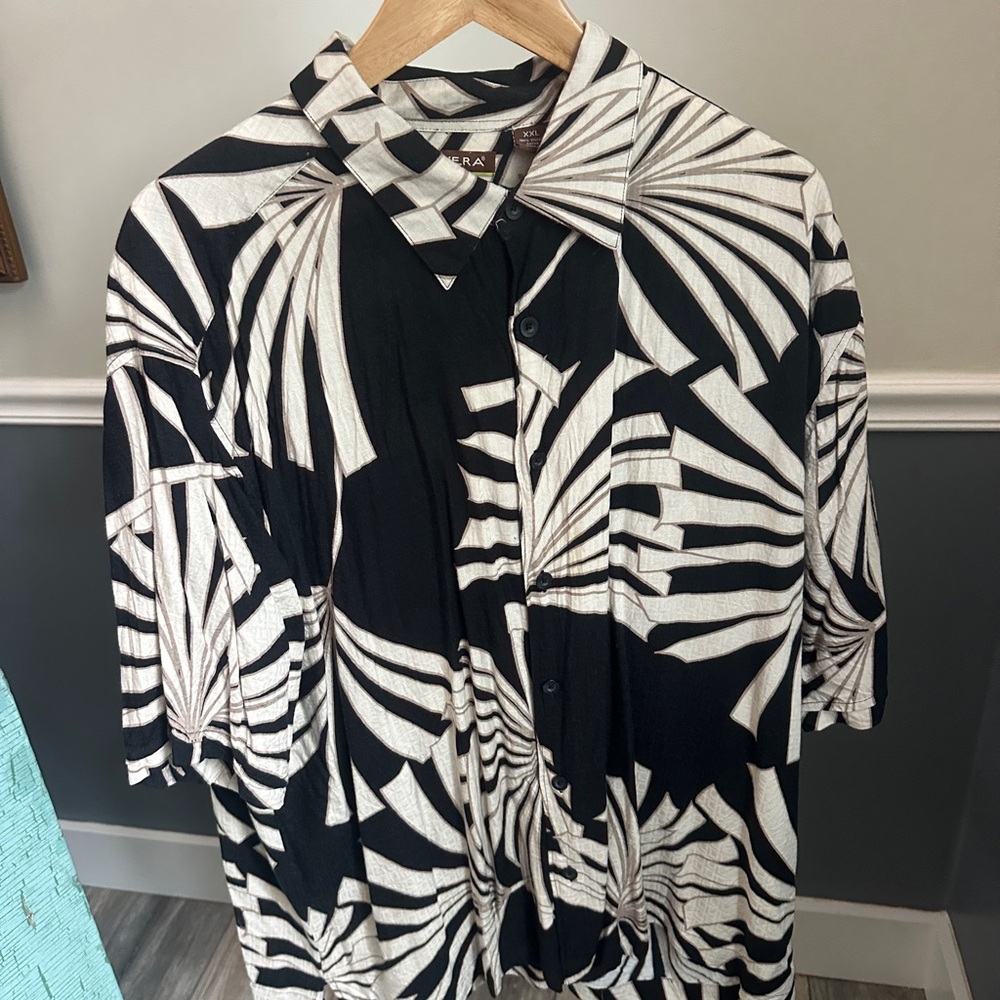 Black and White Button-Up Shirt